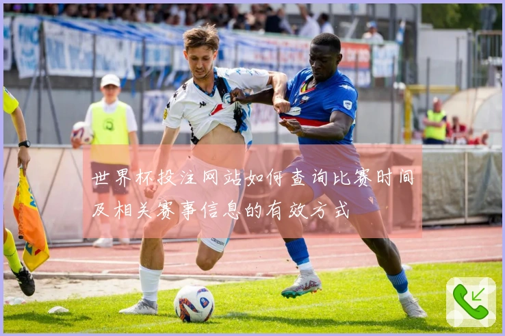 世界杯投注网站如何查询比赛时间及相关赛事信息的有效方式