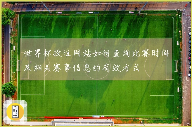 世界杯投注网站如何查询比赛时间及相关赛事信息的有效方式